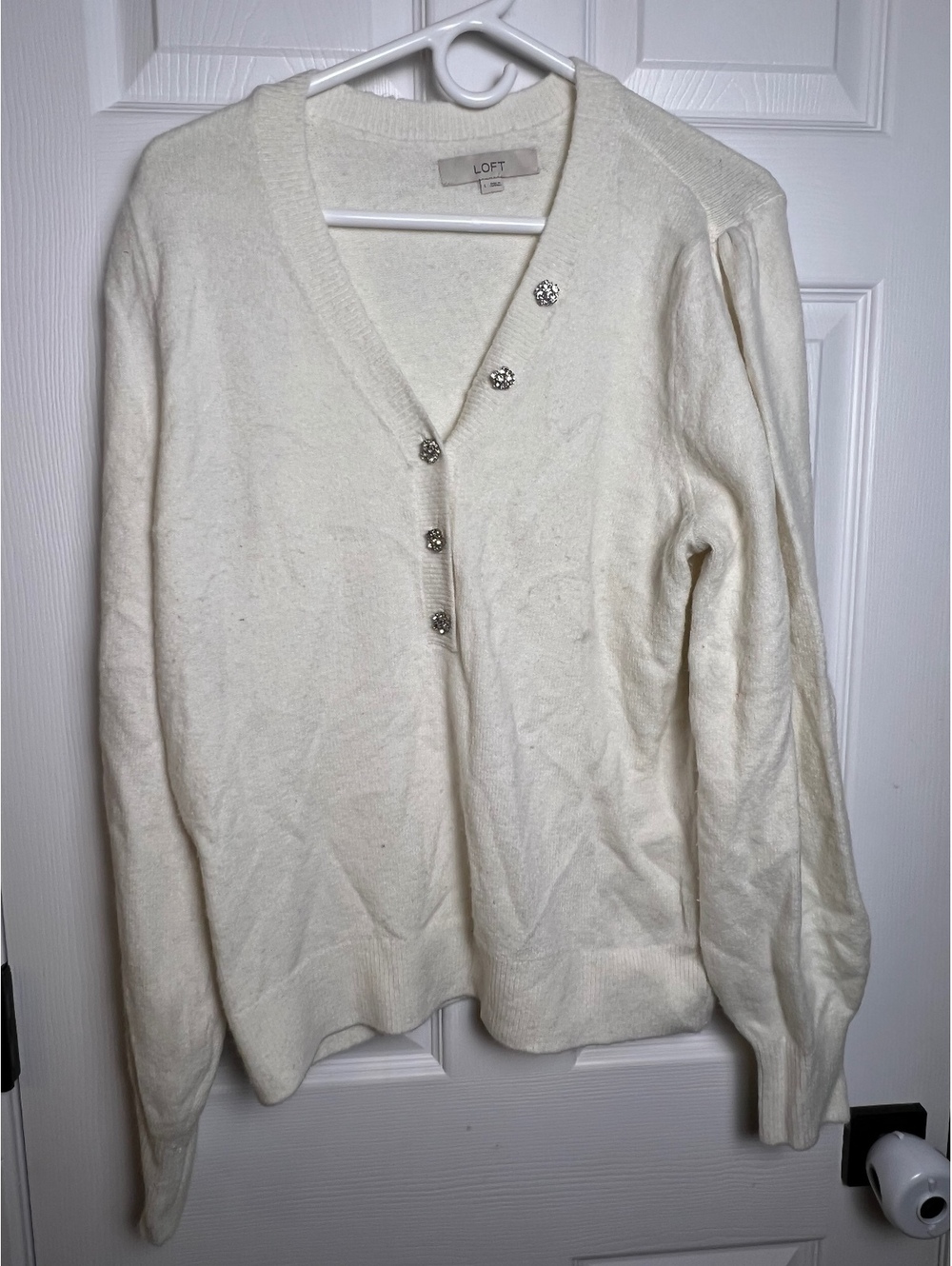 LOFT sweater with sparkly buttons Women's size L